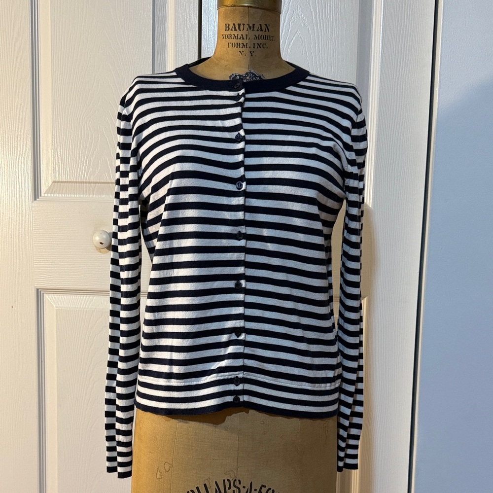 Striped Navy and White Women's Top